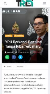 Bantuan Perniagaan di Kuala Terengganu: Skim Pembiayaan Peningkatan Perniagaan Terengganu (SP3T) daripada Yayasan Pembangunan Usahawan Terengganu (YPU)